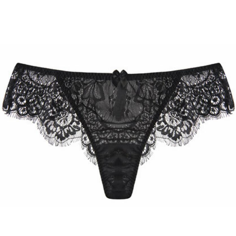 100%Silk women Underwear PANTIES high quality Black Sexy LACE ladies thong G-string TANGA calcinha briefs underwear hipster